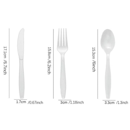 Reusable Plastic Cutlery 50Pcs  BLACK