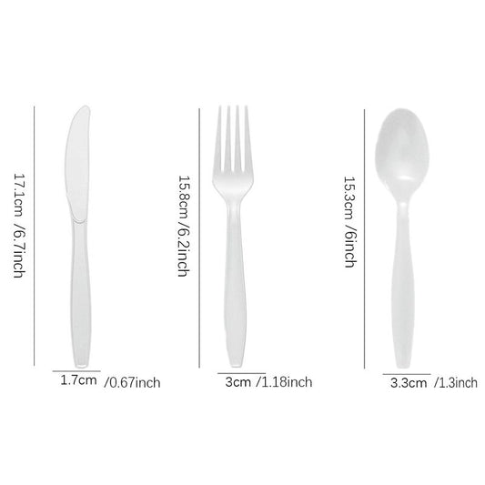 Reusable Plastic Cutlery 50Pcs  BLACK