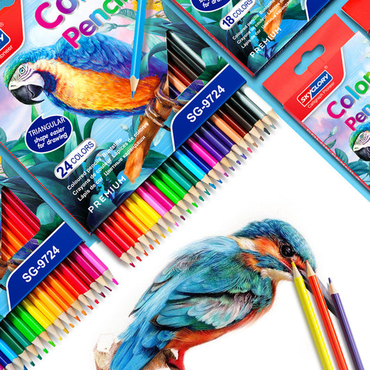 SKYGLORY Triangular Colored Pencils  12/18/24/36/48 Colors