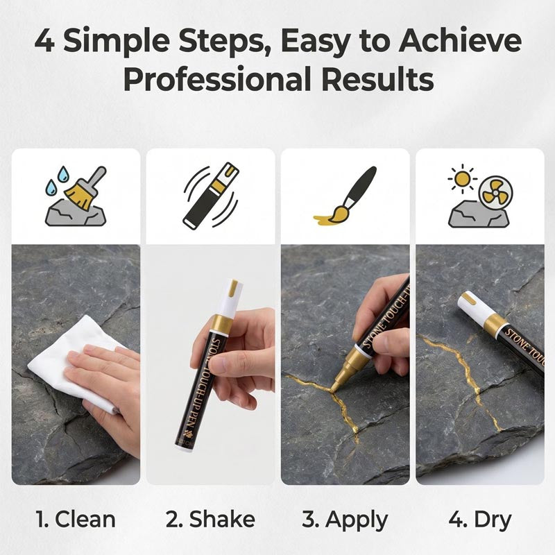 Professional Stone Touch-up Pen Ultimate Weather Resistance Red/ Green/ White/ Silver/ Gold/ Black 1 Pc