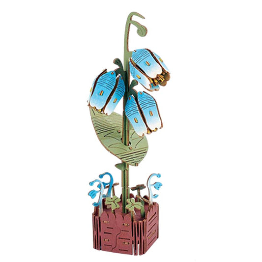 Suzuran 3D Flower Wooden Puzzles DIY Laser-Precise Wooden Flowers Model Kit