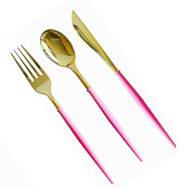 Reusable Plastic Cutlery - PINK