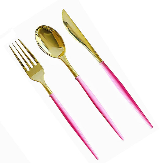 Reusable Plastic Cutlery - PINK