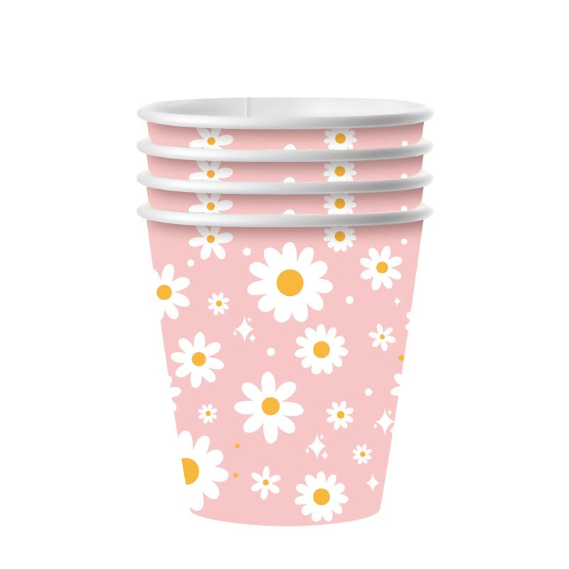 Pink Daisy Flowers 9oz Cup 150Pcs
