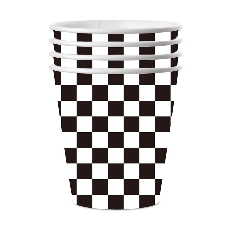 Checkered Black and White 9oz Cup 50Pcs