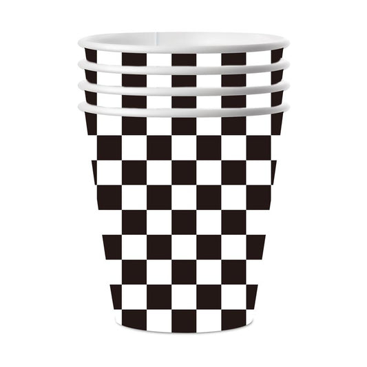 Checkered Black and White 9oz Cup 50Pcs