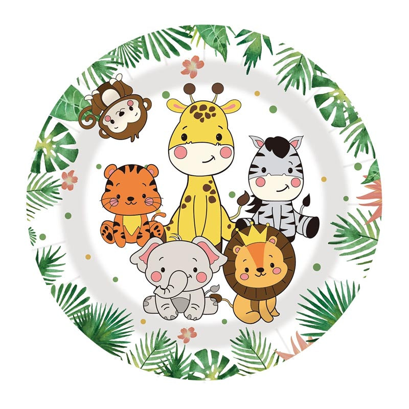 Jungle Animal Theme 7"/ 9" Paper Plates 50Pcs / 30Sets