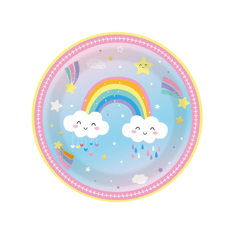 Pink Rainbow 7"/ 9" Paper Plates 100Pcs / 50Sets