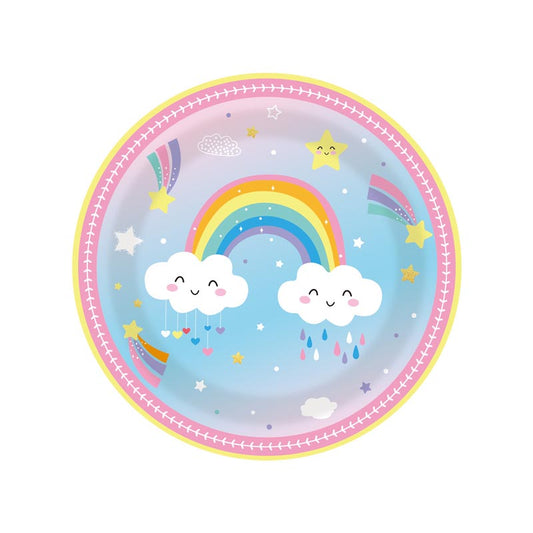 Pink Rainbow 7"/ 9" Paper Plates 100Pcs / 50Sets