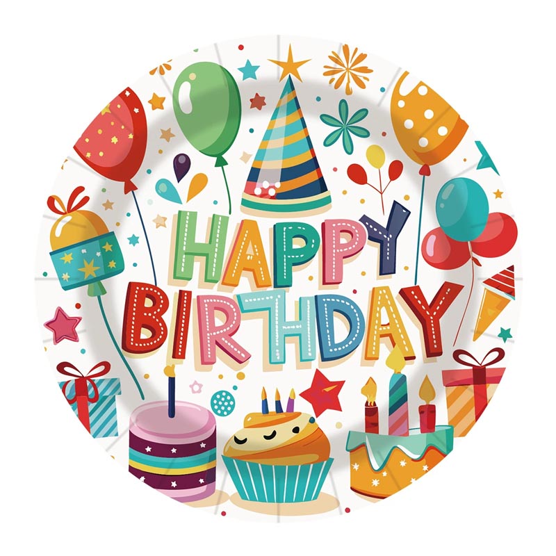 Colorful Happy Birthday 7"/ 9" Plates 50Pcs / 30Sets