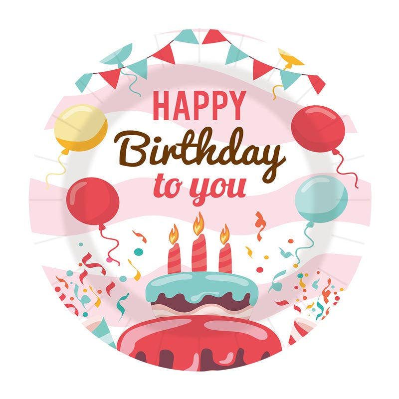 Pinky Happy Birthday 7"/ 9" Plates 50Pcs / 30Sets