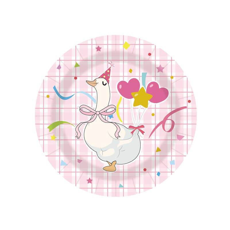 Funny Pinky Goose 7"/ 9" Paper Plates 100Pcs / 50Sets