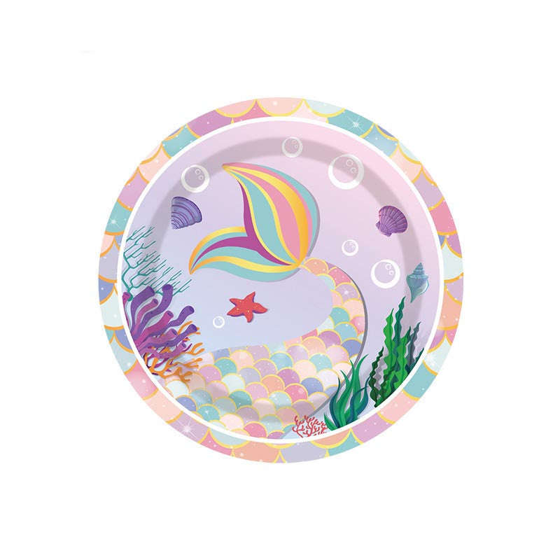 Mermaid Theme 7"/ 9" Paper Plates 200Pcs / 100Sets