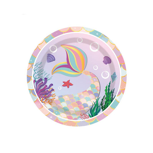 Mermaid Theme 7"/ 9" Paper Plates 200Pcs / 100Sets