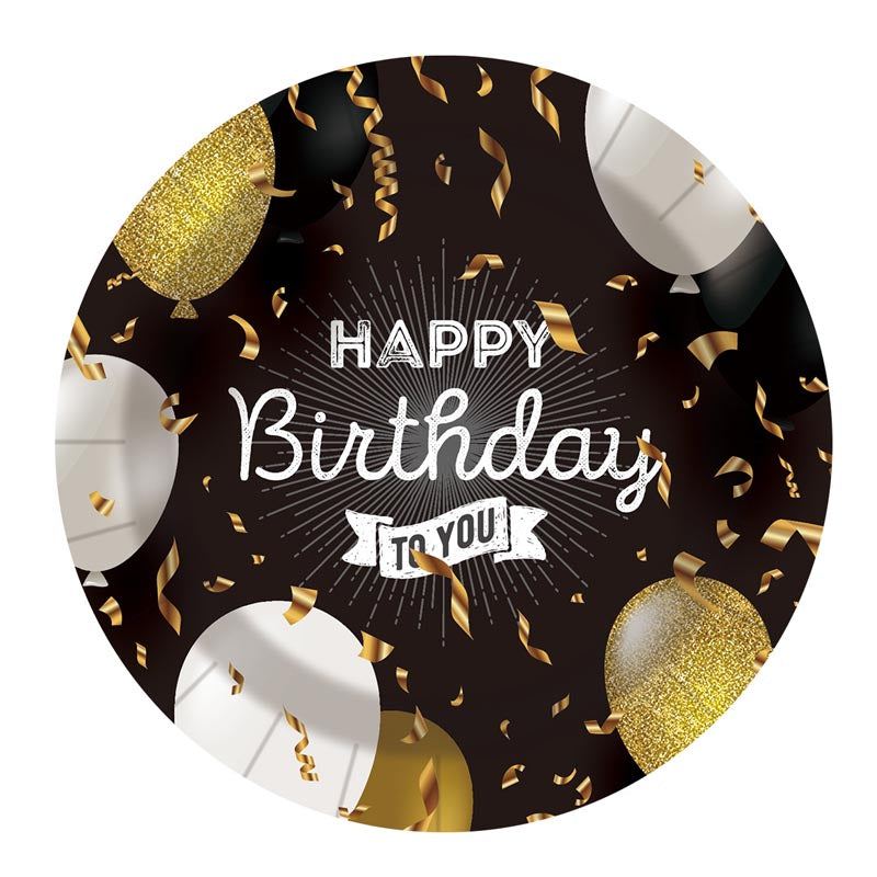 Black and Gold Happy Birthday 7"/ 9" Plates 50Pcs / 30Sets