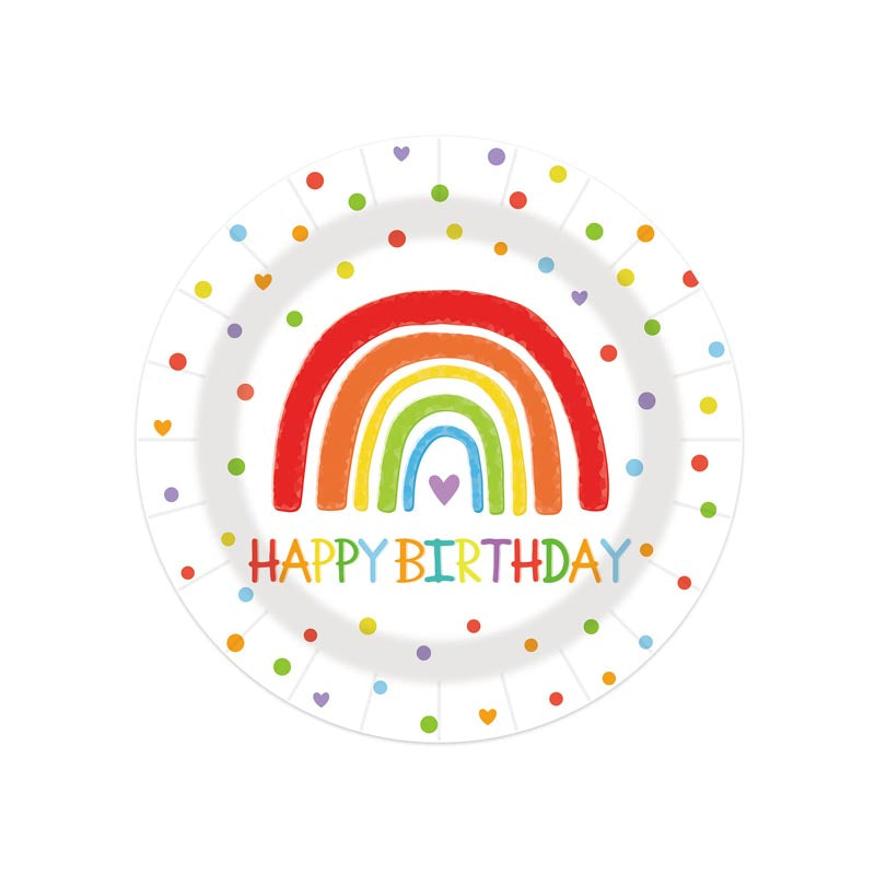 Birthday Rainbow 7"/ 9" Paper Plates 100Pcs / 50Sets