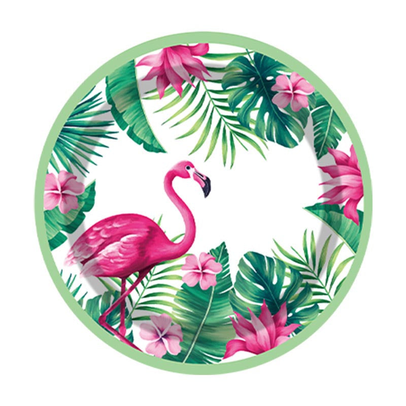 Flamingo Summer for 10 Guests 7"/ 9" Paper Plates 50Pcs / 30Sets