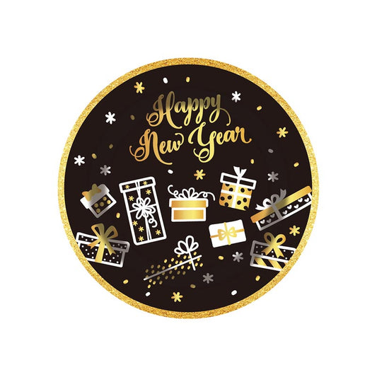 Black and Gold Happy New Year 7"/ 9" Plates 50Pcs / 30Sets