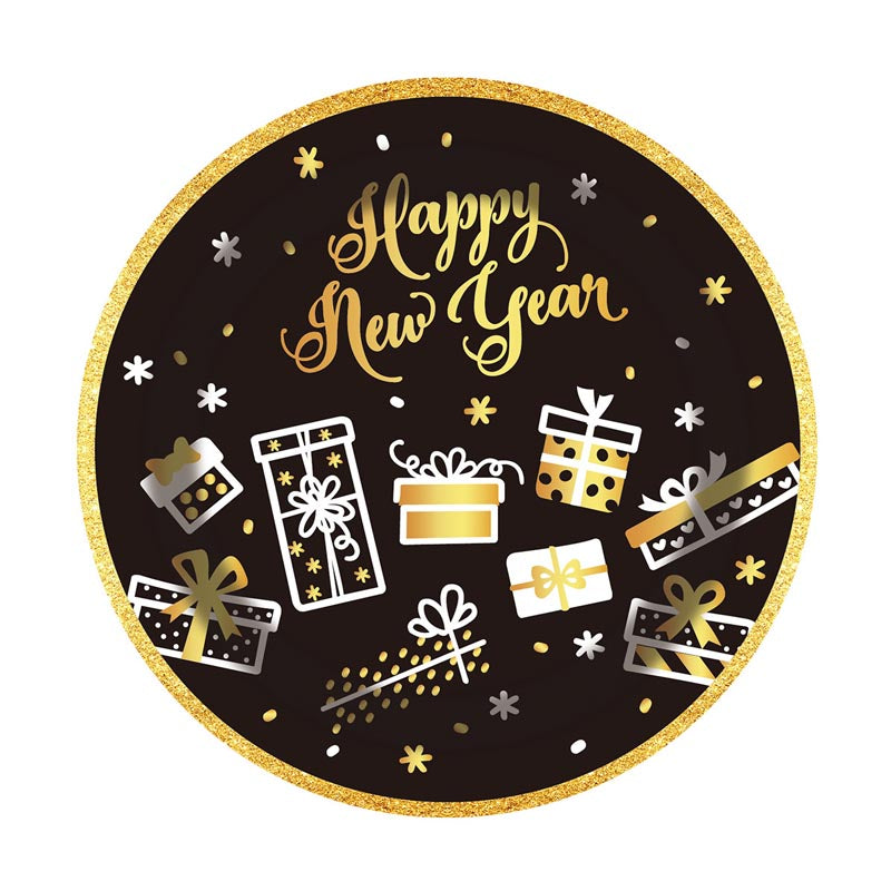 Black and Gold Happy New Year 7"/ 9" Plates 50Pcs / 30Sets