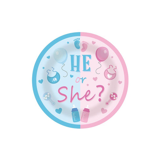 Boy or Girl? Baby Shower Party 7"/ 9" Plates 60Pcs / 30Sets