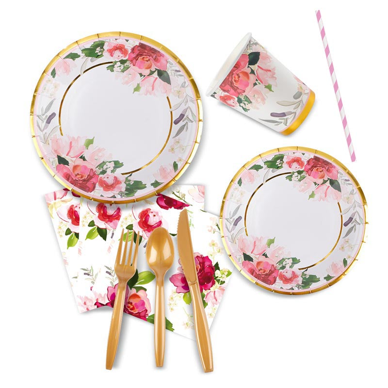 Rose Pattern Set for 10 Guests