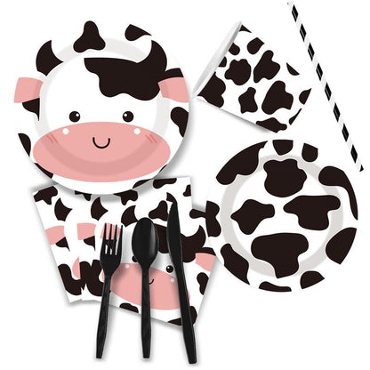 Dairy cow Happy Birthday Set for 10 Guests