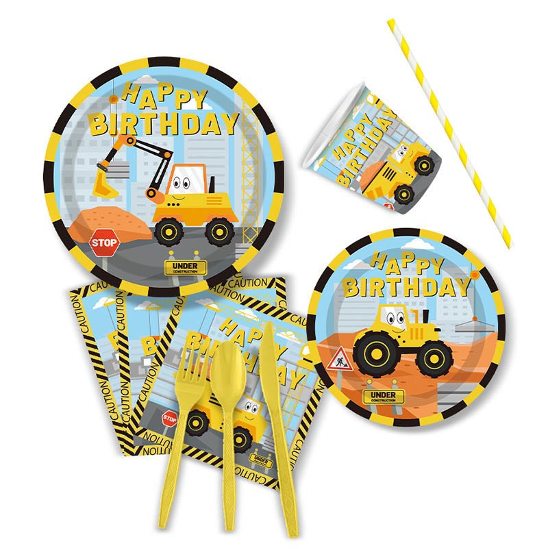Birthday Construction Vehicle Theme Happy Birthday Set for 30 Guests