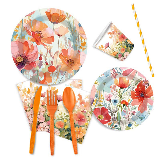 Pretty Flower Set for 10 Guests