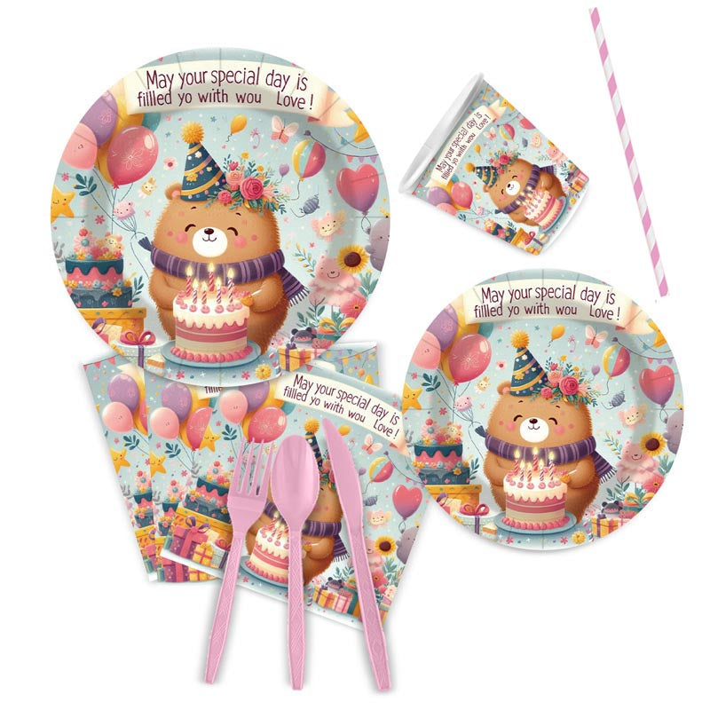 Party Bear Birthday Set for 10 Guests