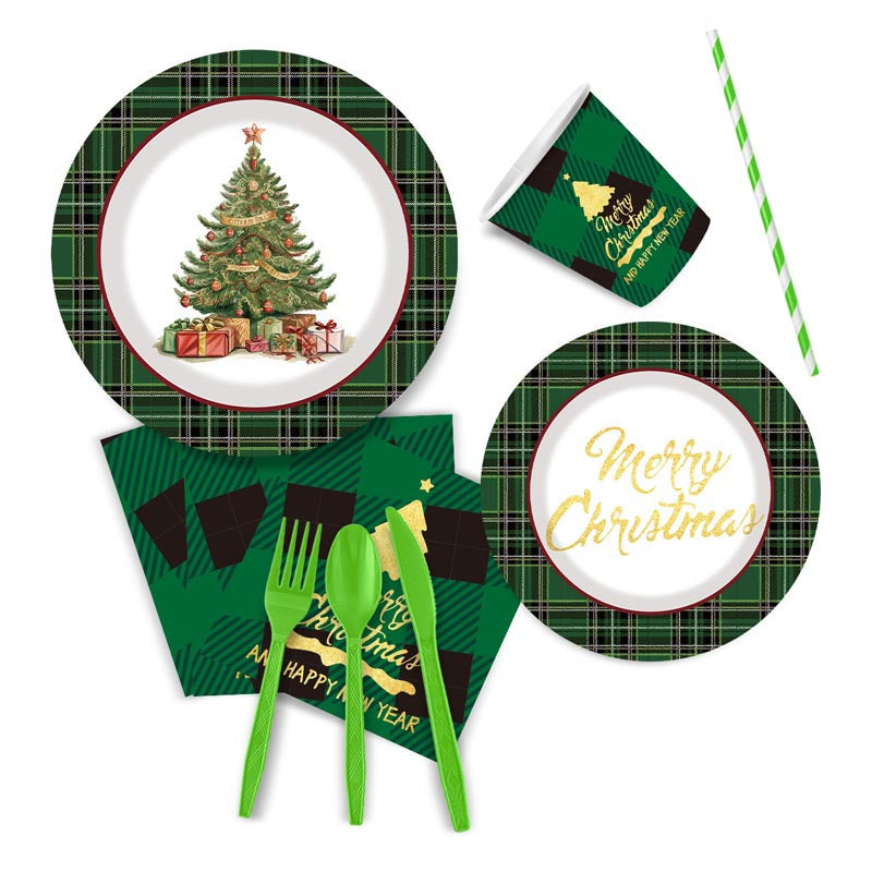 Christmas Tree Green Party Set for 10 Guests