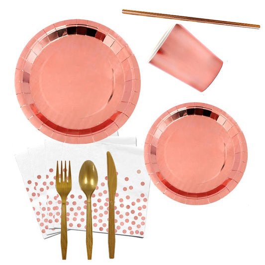 Rose Gold Color Set for 10 Guests
