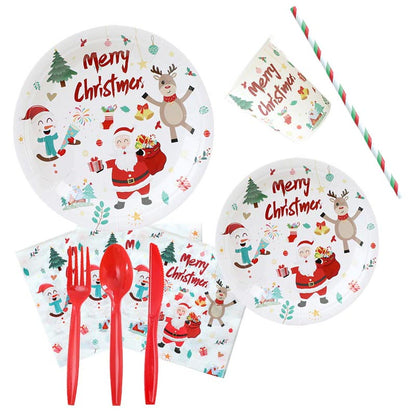 Christmas Theme Decor Set - Bunting /Cake Toppers for 10 Guests