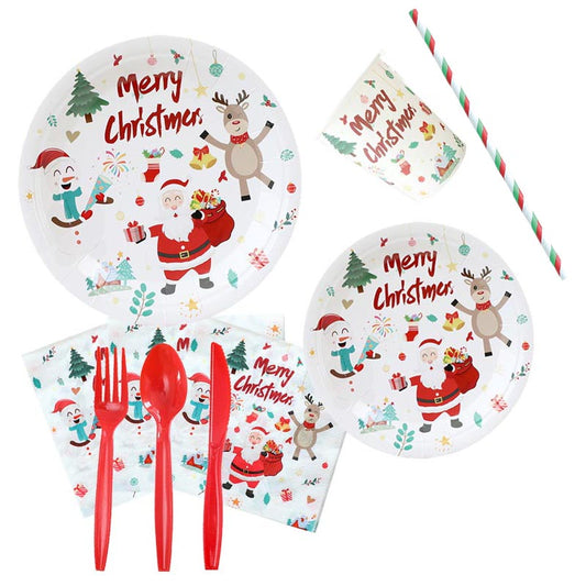 Christmas Theme Decor Set - Bunting /Cake Toppers for 10 Guests