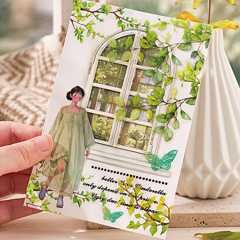 Plant and Flower Stickers PET Waterproof Decoration 2 Packs