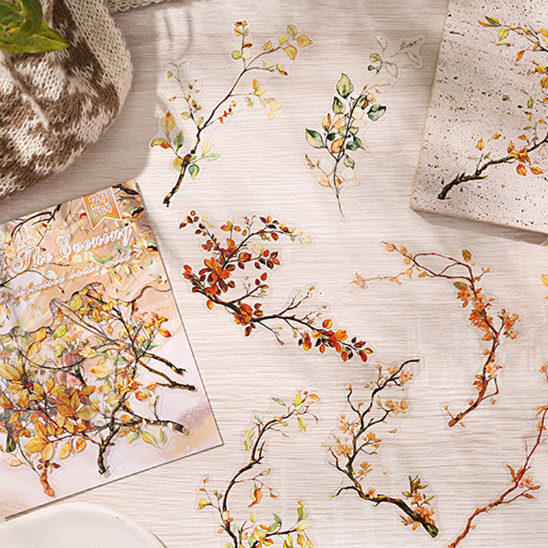Plant and Flower Stickers PET Waterproof Decoration 2 Packs