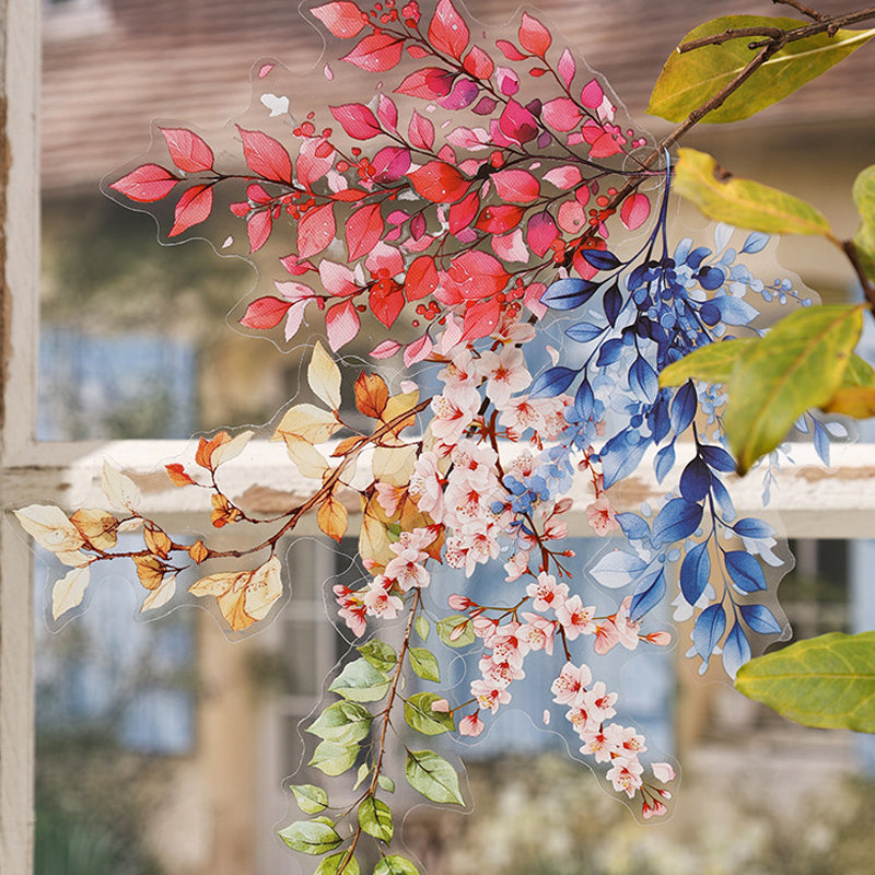 Plant and Flower Stickers PET Waterproof Decoration 2 Packs