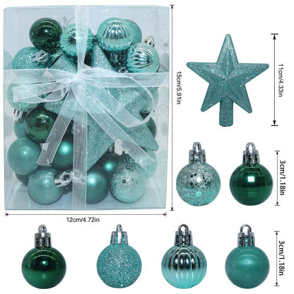 3cm Christmas Balls Ornament with Star 30 Pcs