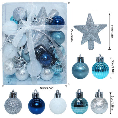 3cm Christmas Balls Ornament with Star 30 Pcs