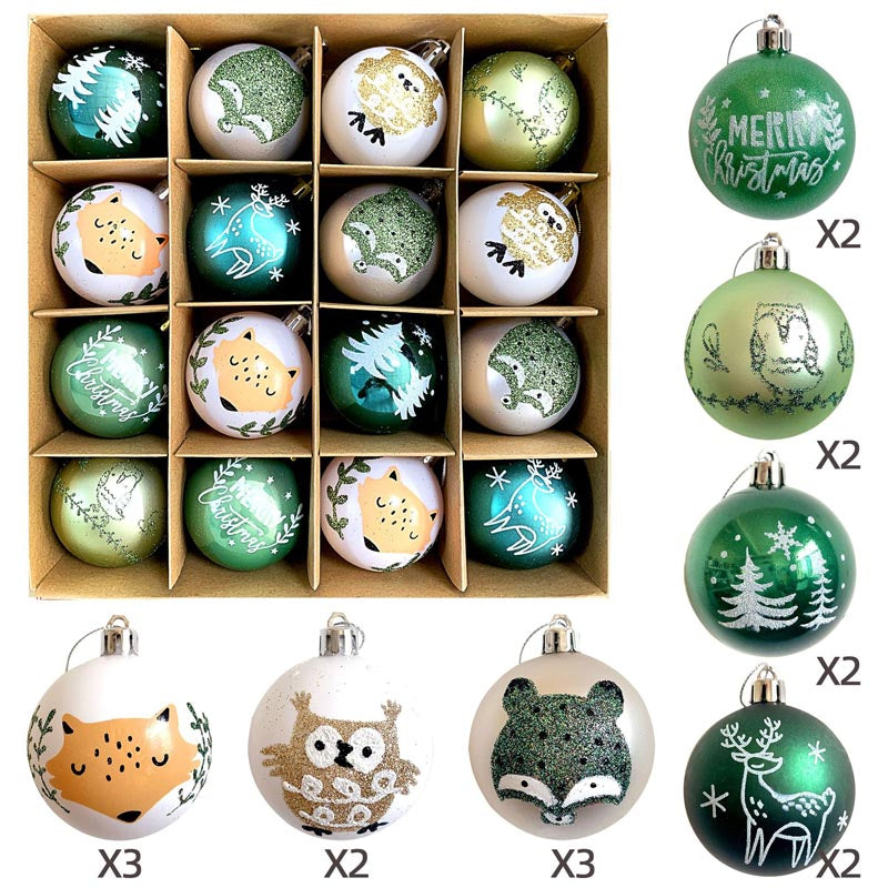 6cm Christmas Balls Ornament 16 Pcs