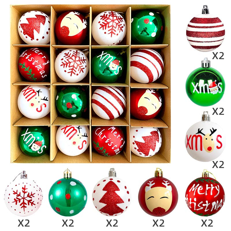 6cm Christmas Balls Ornament 16 Pcs
