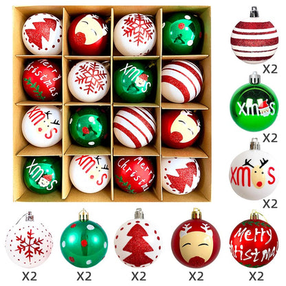 6cm Christmas Balls Ornament 16 Pcs