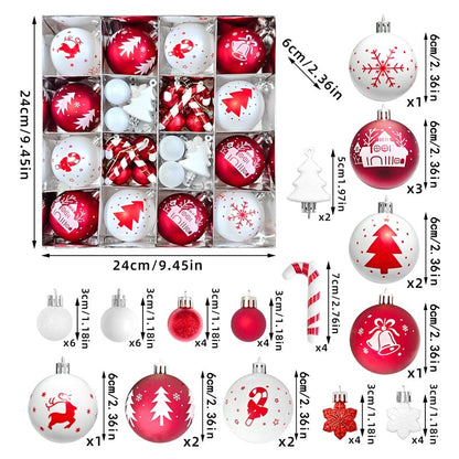 Christmas Balls Ornament with Christmas Cane Set