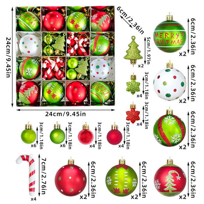 Christmas Balls Ornament with Christmas Cane Set