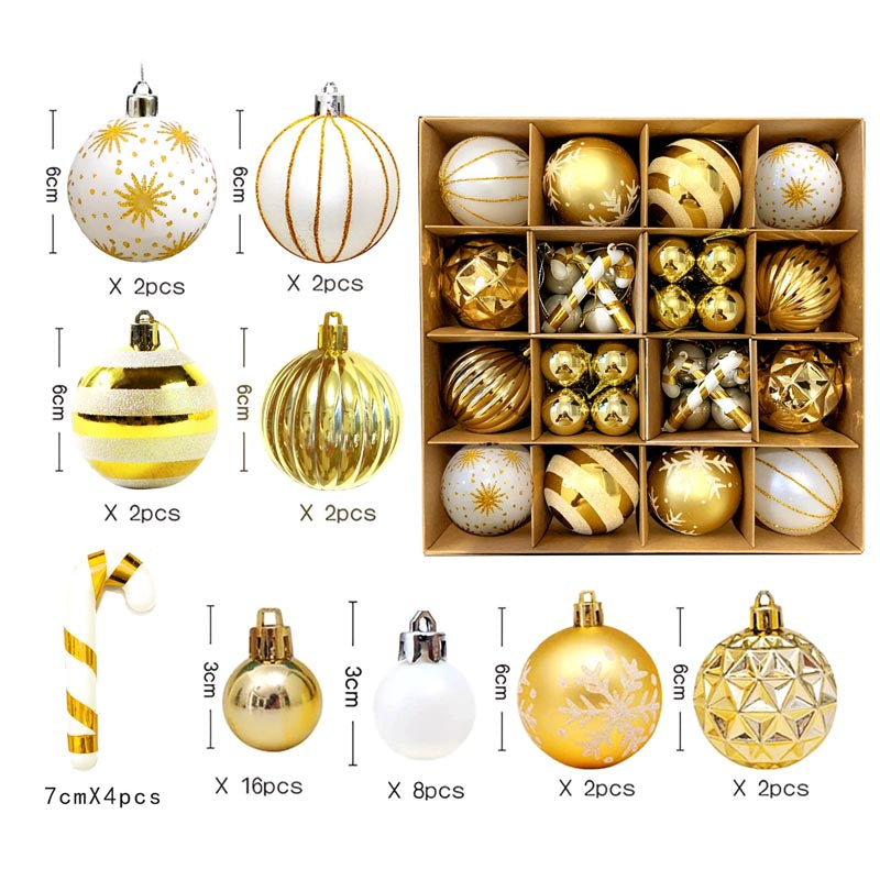 Christmas Balls Ornament with Christmas Cane Set