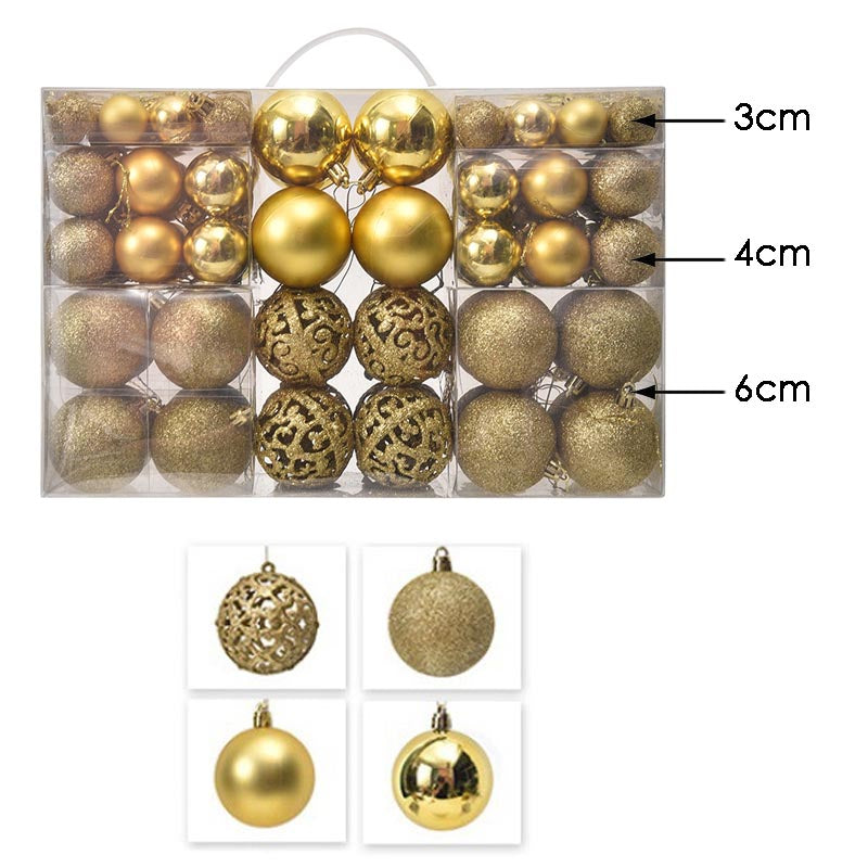 Christmas Balls Ornament Set 3cm/ 4cm/ 6cm  100Pcs