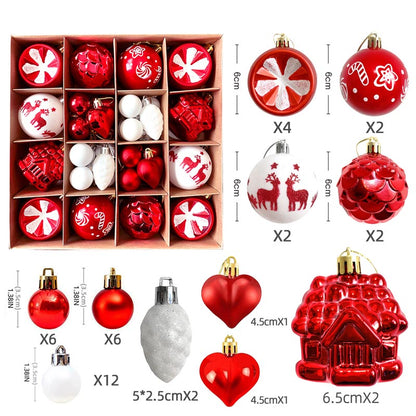 Christmas Balls Ornament with Christmas House Set