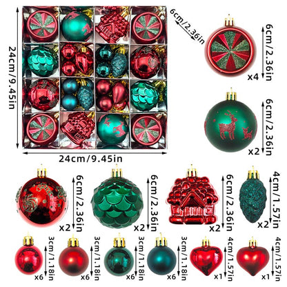 Christmas Balls Ornament with Christmas House Set
