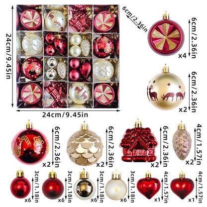 Christmas Balls Ornament with Christmas House Set