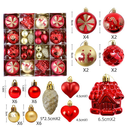 Christmas Balls Ornament with Christmas House Set