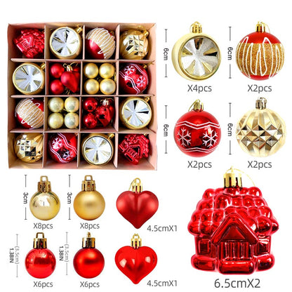 Christmas Balls Ornament with Christmas House Set